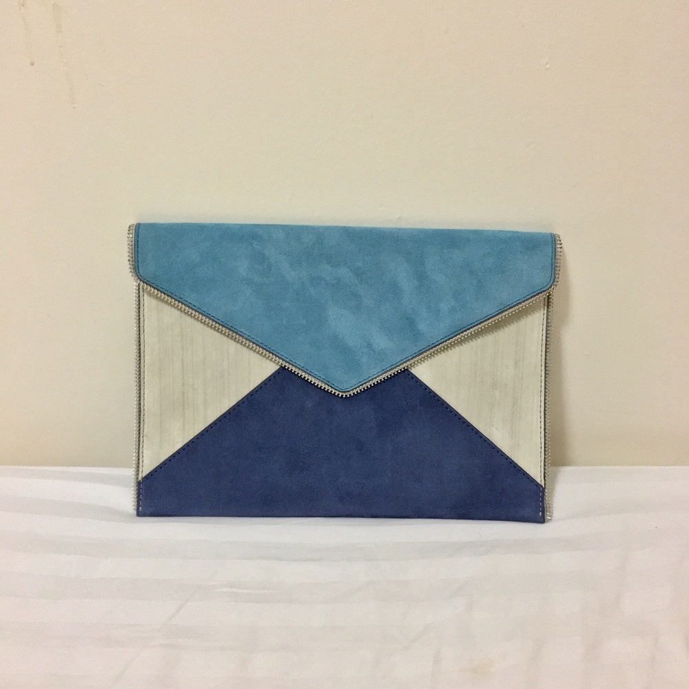 SOLD! Rebecca Minkoff Leo Color Block Suede Clutch